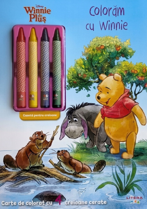 Disney Winnie de plus. Colorăm cu Winnie. Carte de colorat cu 4 creioane cerate
