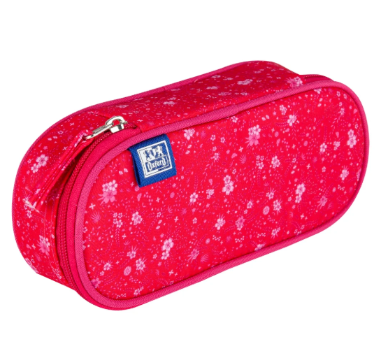 Penar neechipat tip etui oval, 1 clapa, Oxford Floral, roz inchis 400160909