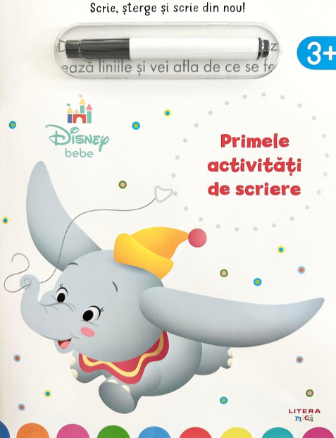 Disney Bebe. Primele activități de scriere. Scrie, șterge și scrie din nou!