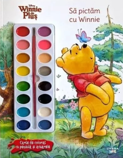 Disney Winnie de Pluș: Să pictăm cu Winnie. Carte de colorat cu pensulă și acuarele